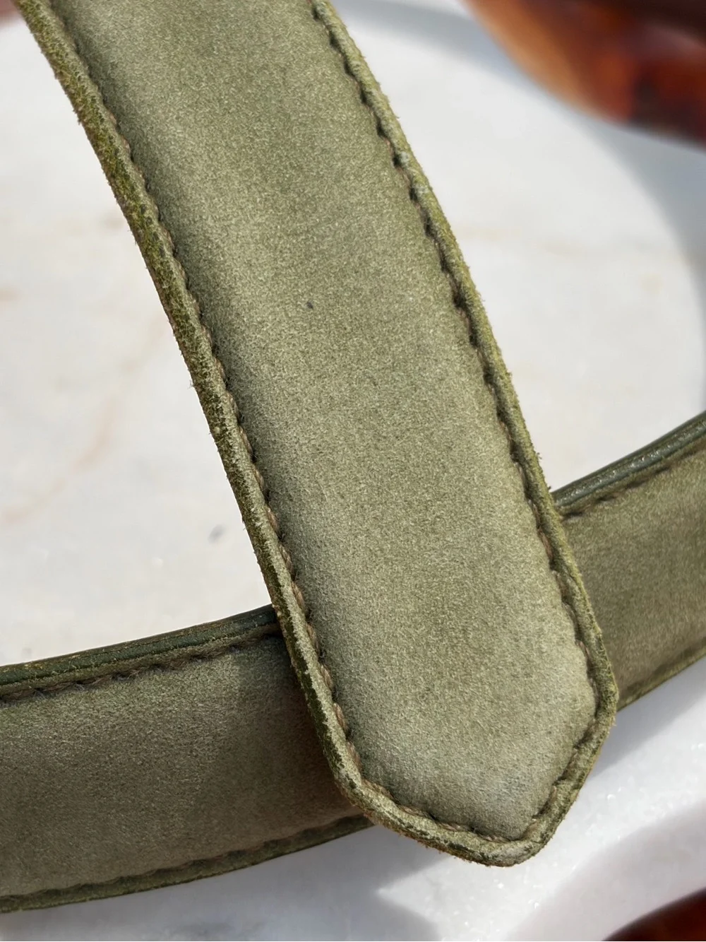 Vintage COACH Suede Leather Brass Belt 8528 EUC